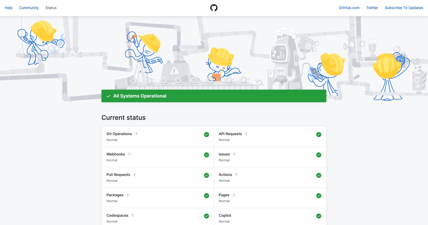 GitHub Status Page