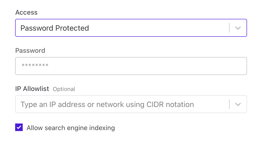 Add password protection form