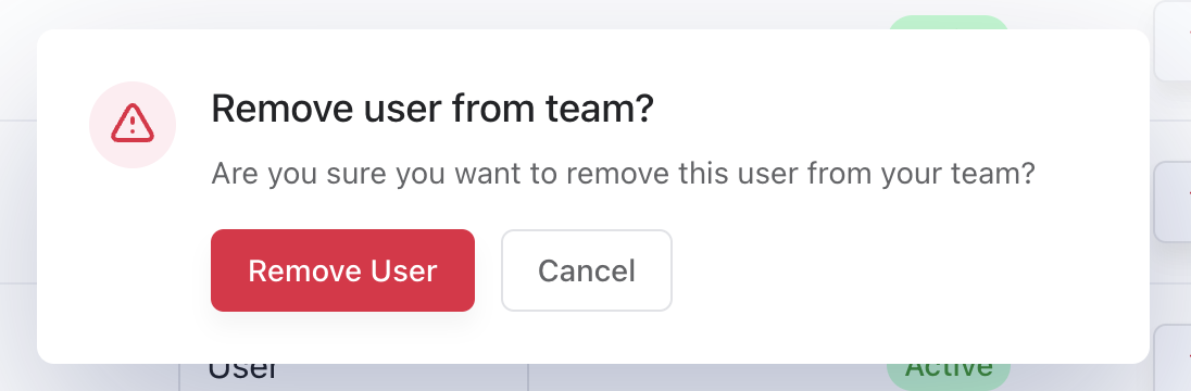 Remove team member button