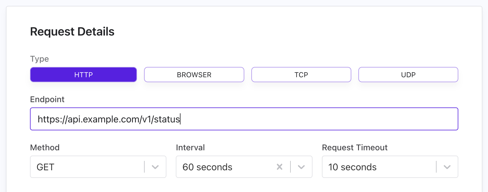 Create uptime monitor interface